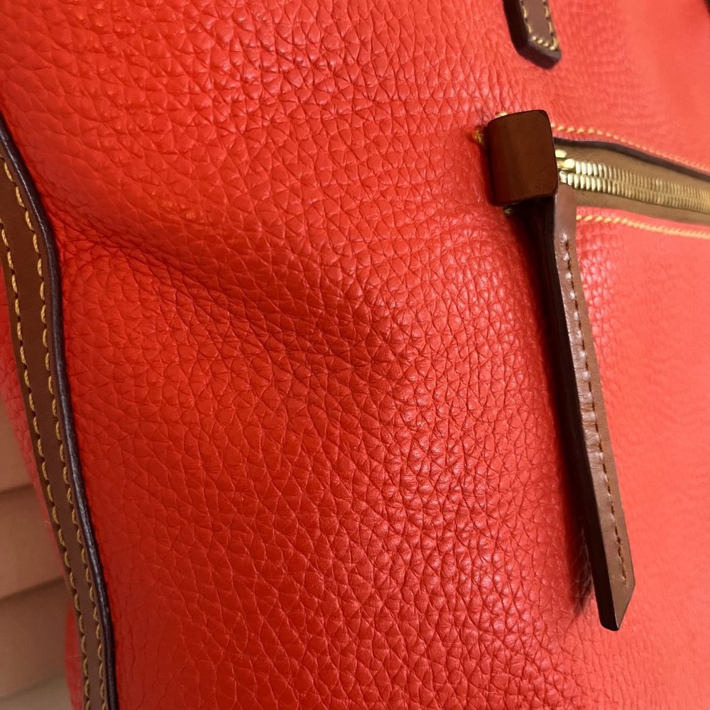 Dooney Bourke Orange Charleston Pebble Grain Leather Tote - Picture 3 of 6